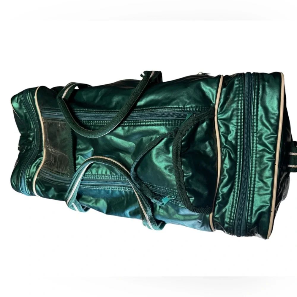 Vintage Green Retro XARA London Large Men’s Tennis Duffel Bag RARE